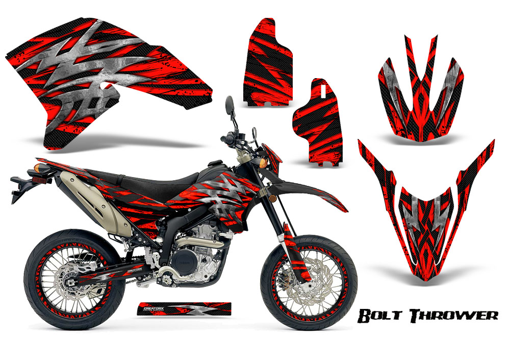 Yamaha WR250X R Graphics Kit Bolt Thrower Red NP Rims